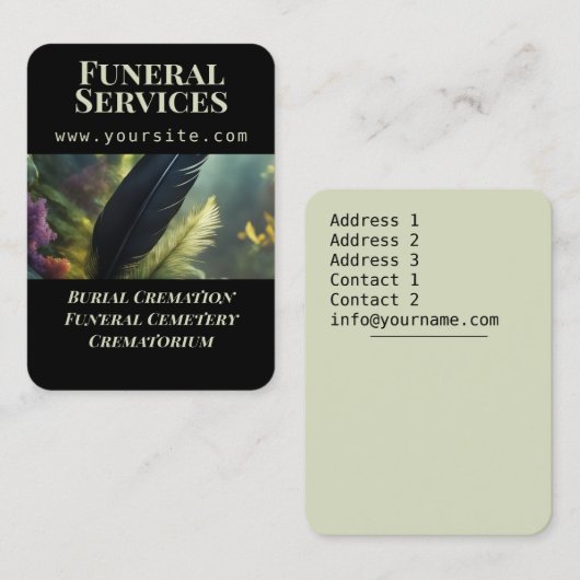 Begrafenisdiensten - Visitekaartje (Voorkant / Achterkant)