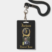 Begrafenisdirecteur Naam Tag Badge (Voorzijde met lanyard)
