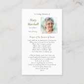 Begrafenisengel van de Heer Gebed Sympathie Kaarte Visitekaartje (Achterkant)