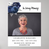 Begrafenisfoto bloemeneenvoudig gedenkteken welkom poster (Voorkant)