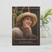 Begrafenisfoto Dank je wel kaart (Staand voorkant)