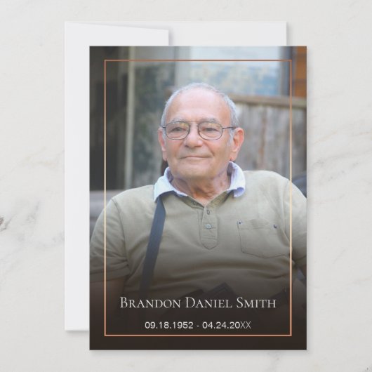 Begrafenisfoto Dank je wel kaart (Voorkant)