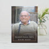 Begrafenisfoto Dank je wel kaart (Staand voorkant)