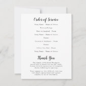 Begrafenisfoto Dank u Order of Service Kaart (Achterkant)