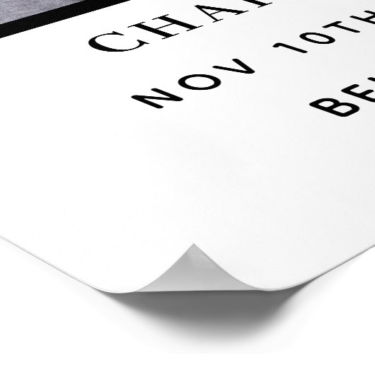 Begrafenisfoto eenvoudig gedenkteken wit zwart wel poster (Hoek)