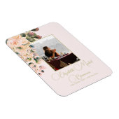 Begrafenisfoto Elegante roze rozenbloem Magneet (Rechterzijde)