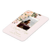 Begrafenisfoto Elegante roze rozenbloem Magneet (Linkerzijde)