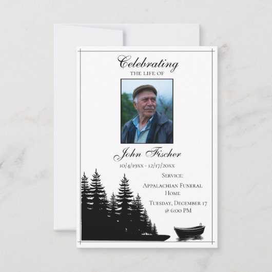 Begrafenisfoto Gebed Kaart Zwart Wit Bijbelvers (Voorkant)