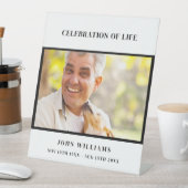 Begrafenisfoto gedenkdag van het leven reclamebord met voetstuk (Insitu)