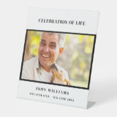 Begrafenisfoto gedenkdag van het leven reclamebord met voetstuk (Voorkant)