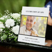 Begrafenisfoto gedenkdag van het leven reclamebord met voetstuk