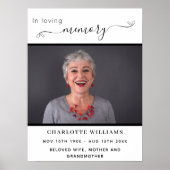 Begrafenisfoto gedenkteken witte zwarte harten wel poster (Voorkant)