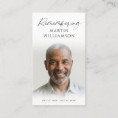 Begrafenisfoto Herinnering Naam Modern Prayer Kaar Visitekaartje (Voorkant)