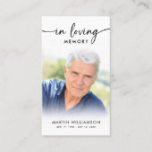 Begrafenisfoto in liefdevolle herinnering Cross Pr Visitekaartje (Voorkant)