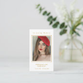 Begrafenisfoto Memorial Gold Cross Prayer Kaart Visitekaartje (Staand voorkant)