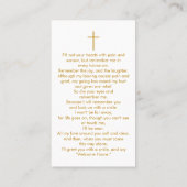 Begrafenisfoto Memorial Gold Cross Prayer Kaart Visitekaartje (Achterkant)