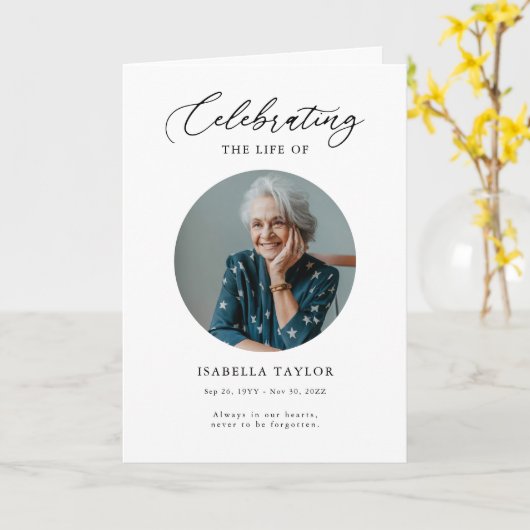 Begrafenisfoto Memorial Orde van Service Programma (Gele Bloem)