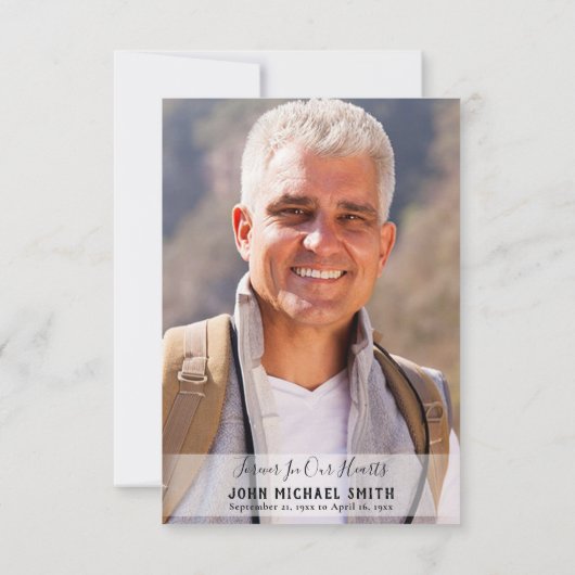 Begrafenisfoto Mountain Lake Memorial Bedankkaart (Achterkant)