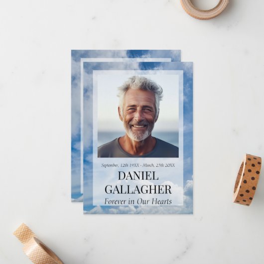 Begrafenisfoto Onthoud mij Gebed Kaart Notitiekaartje (Voorkant / Achterkant in situ)