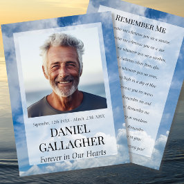 Begrafenisfoto Onthoud mij Gebed Kaart Notitiekaartje