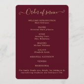 Begrafenisfoto Orde van Dienst Bourgondië Goud Programmakaart (Achterkant)