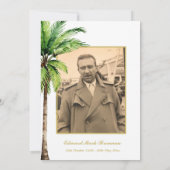 Begrafenisfoto Palmboom Elegante Waterverf Bladerw Kaart (Achterkant)