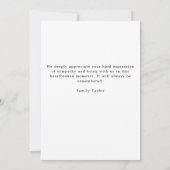 Begrafenisfoto Sympathie Verdriet Dankjewel Kaart (Achterkant)