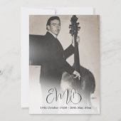 begrafenisfoto van elegante mannenviering kaart (Achterkant)