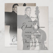 begrafenisfoto van elegante mannenviering kaart (Voorkant / Achterkant)