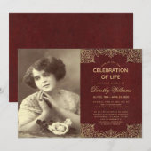 Begrafenisfoto Viering van het leven Bourgogne Gol Kaart (Voorkant / Achterkant)