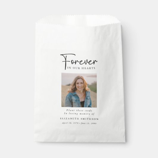 Begrafenisfoto voor altijd in ons hart Gedicht Geb Bedankzakje (Voorkant)