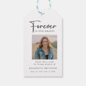 Begrafenisfoto voor altijd in ons hart Gedicht Geb Cadeaulabel (Achterkant)