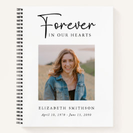 Begrafenisfoto voor altijd in ons hart Gedicht Geb Notitieboek
