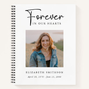 Begrafenisfoto voor altijd in ons hart Gedicht Geb Notitieboek