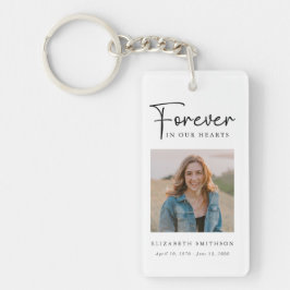 Begrafenisfoto voor altijd in ons hart Gedicht Geb Sleutelhanger