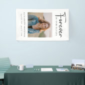 Begrafenisfoto voor altijd in ons hart Gedicht Geb Spandoek (Beurs)