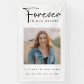 Begrafenisfoto voor altijd in ons hart Gedicht Geb Spandoek (Verticaal)