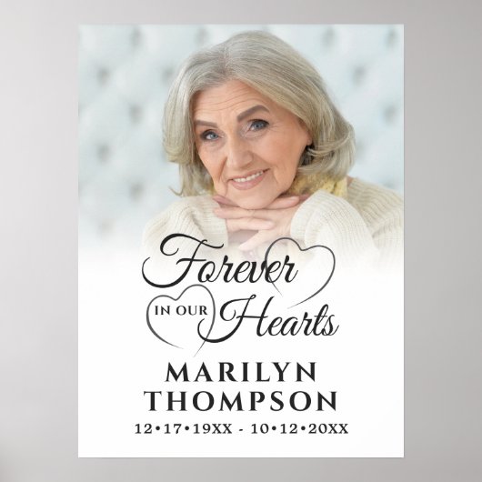 Begrafenisfoto voor altijd in ons hart poster (Voorkant)