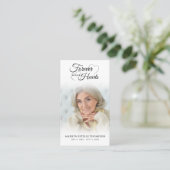 Begrafenisfoto voor altijd in onze harten Gebed Ka Visitekaartje (Staand voorkant)