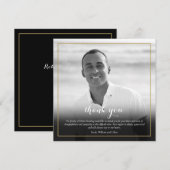Begrafenisfoto Zwart-wit Elegant Square Bedankkaart (Voorkant / Achterkant)