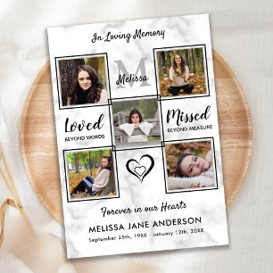 begrafenisfotocollageherdenking van het leven kaart