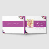 Begrafenisgastenboek met Paarse Waterverf bloemen Gastenboek (Volledig)