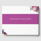 Begrafenisgastenboek met Paarse Waterverf bloemen Gastenboek (Achterkant)