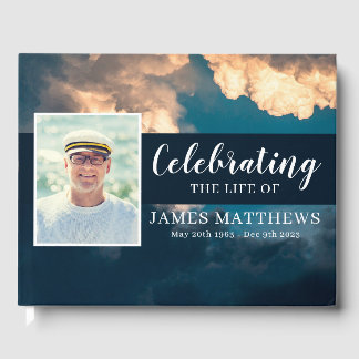 Begrafenisgastenboek met verbluffende Blue Sky & C Gastenboek