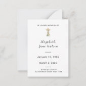 Begrafenisgebed Kaart Bloemenkruis Notitiekaartje (Voorkant)