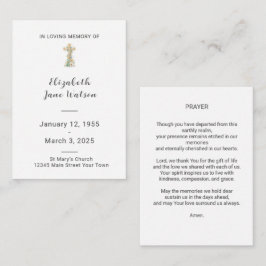 Begrafenisgebed Kaart Bloemenkruis Notitiekaartje