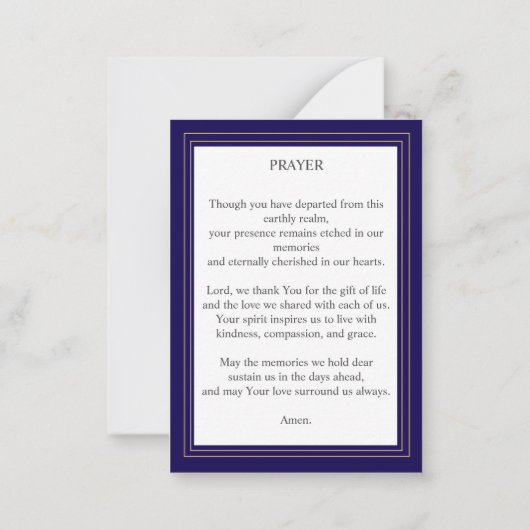 Begrafenisgebed Kaart Bloemenkruis Notitiekaartje (Achterkant)