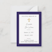 Begrafenisgebed Kaart Bloemenkruis Notitiekaartje (Voorkant)