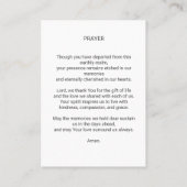 Begrafenisgebed Kaart Bloemenkruis Visitekaartje (Achterkant)