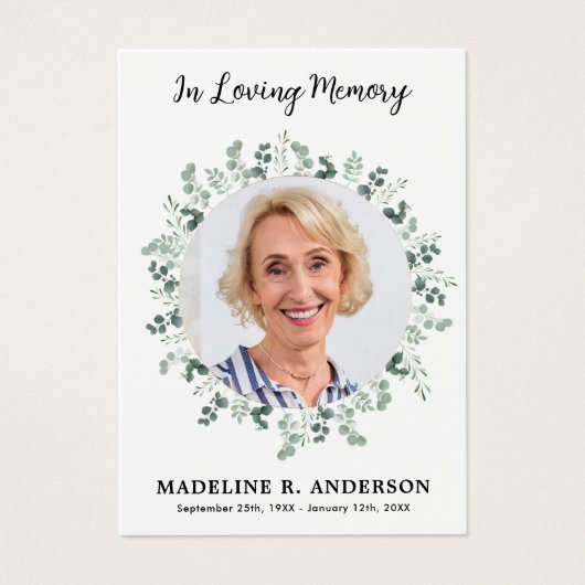 Begrafenisgebed Kaart Foto Sympathy Memorial (Voorkant)